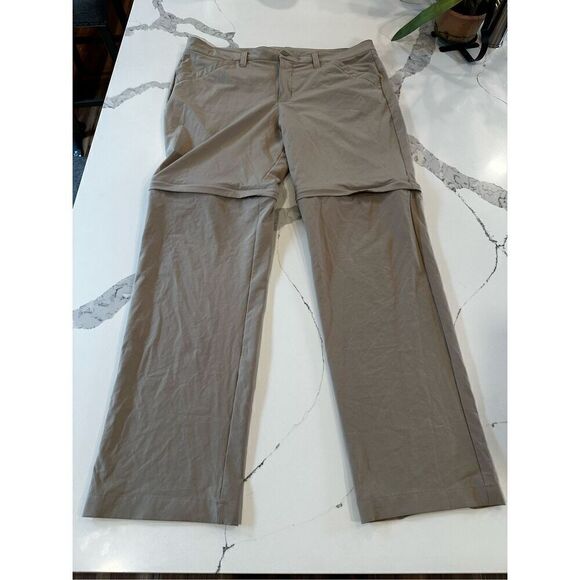 Eddie Bauer Straight Adventurer Zip-Off Convertible Pants Beige Women’s Size 16 - Picture 1 of 9